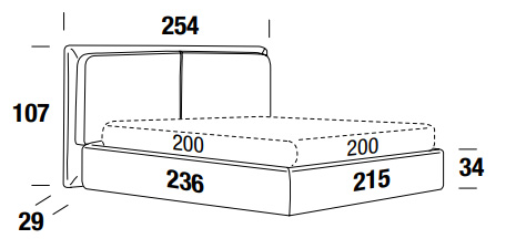 Dimensions Penny Bed by Felis