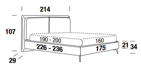 Dimensions Penny Bed by Felis