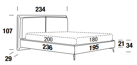 Dimensions Penny Bed by Felis