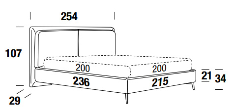 Dimensions Penny Bed by Felis