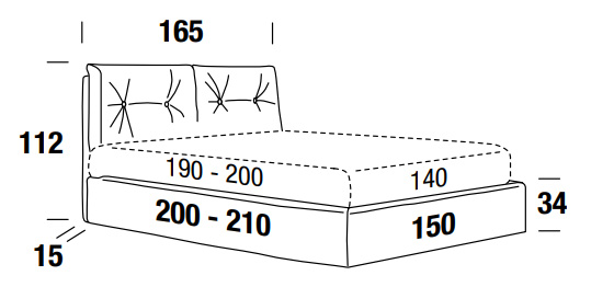 Dimensions of the Scotty Compact Felis one and a half square bed