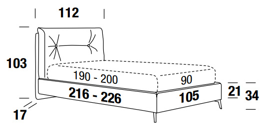 Dimensions Scotty Felis Single Bed