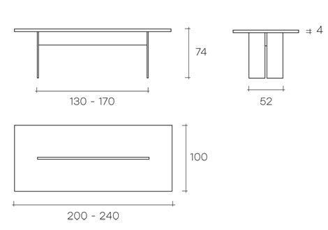 table fiam model llt wood sizes