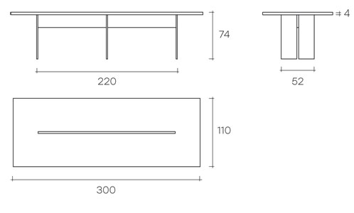 table fiam model llt wood sizes