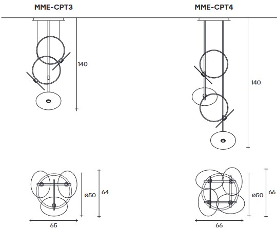 Marry Me Fiam Suspension Lamp sizes