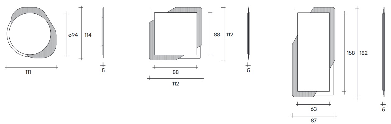 Shift Fiam Mirror sizes