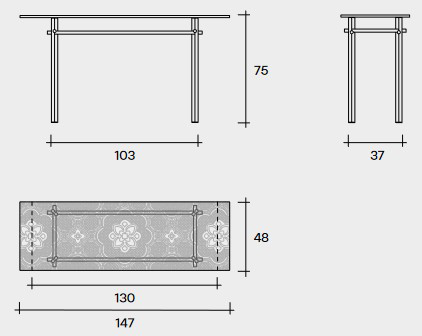 Cristaline Fiam Console dimensions