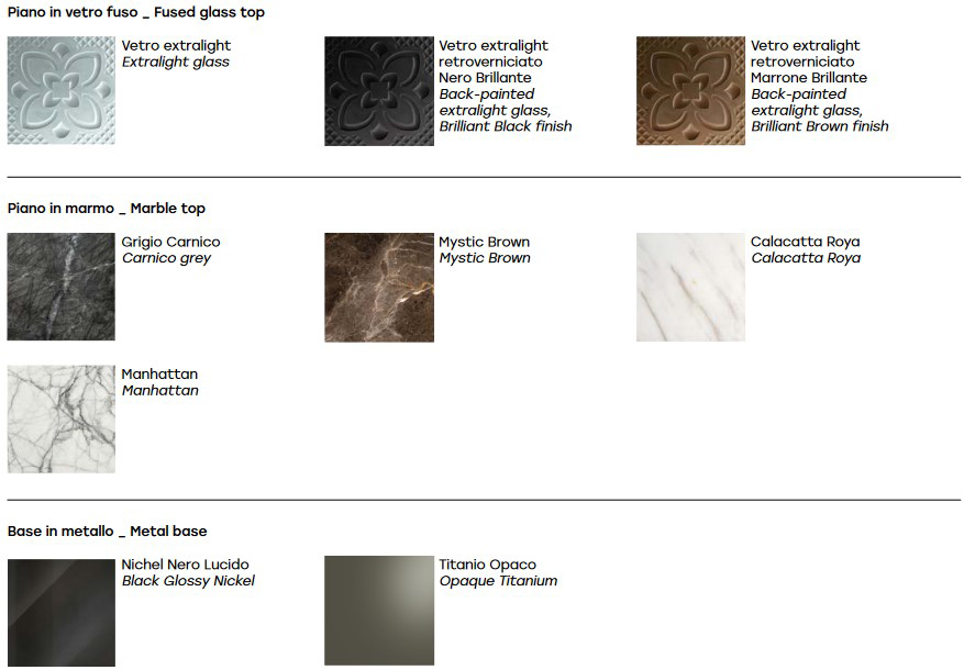 Cristaline Fiam Console finishes