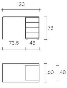 home office fiam model rialto l