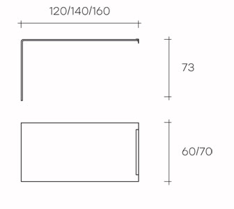desk fiam model rialto l wall mounted sizes