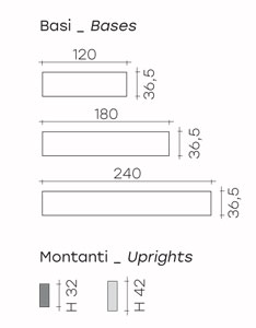 Fiam bookshelf model Inori dimensions