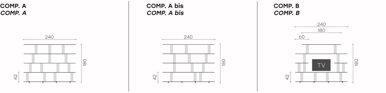 Fiam bookshelf model Inori compositions