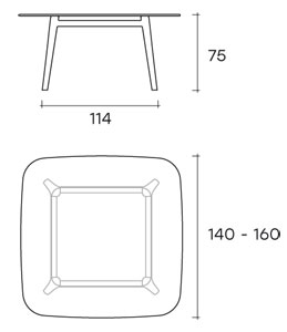 Fiam Magma table dimensions