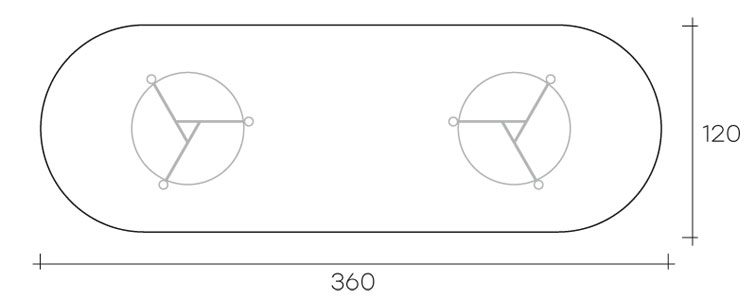 tavolo fiam modello epsylon misure