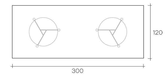 tavolo fiam modello epsylon misure