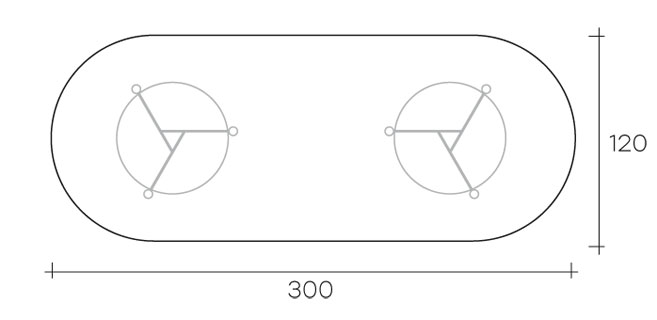 tavolo fiam modello epsylon misure