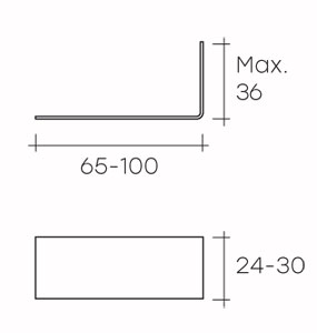 Fiam shelf model Mensole Rialto L dimensions