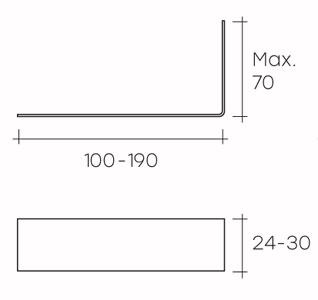 Fiam shelf model Mensole Rialto L dimensions