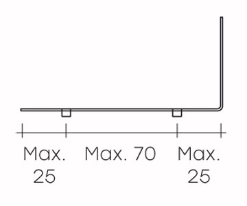 Fiam shelf model Mensole Rialto L dimensions