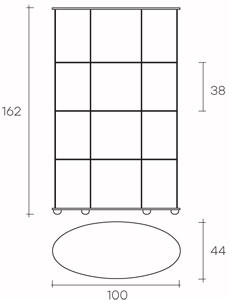 Fiam showcase model Palladio Uno dimensions
