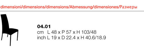 Aida Chair Bontempi Casa sizes