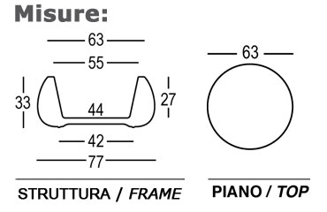 T Ball Small Table / Vase Plust dimensions and sizes