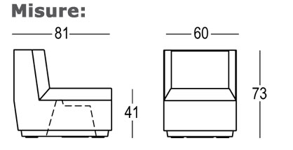 Big Cut Module Armchair Plust dimensions and sizes