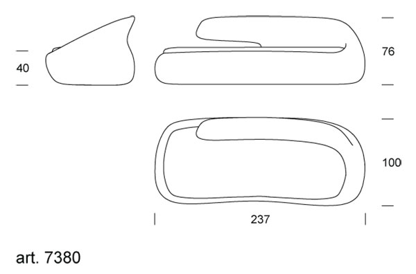 Duny Sofa 3 seats Tonin Casa dimensions