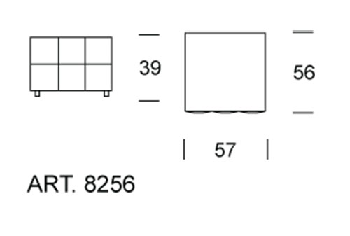 Venice Night bedside table 2 drawers Tonin Casa DIMENSIONS