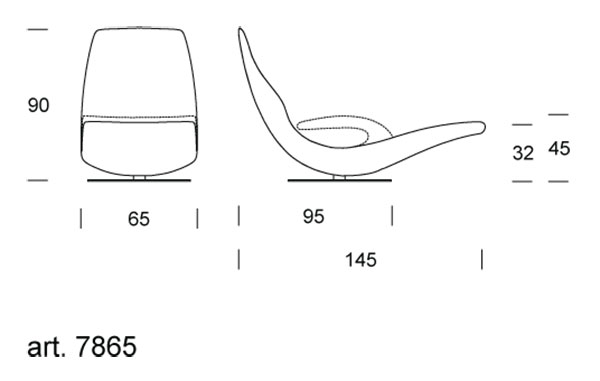 Chaise longue Ricciolo Tonin Casa dimensioni e misure