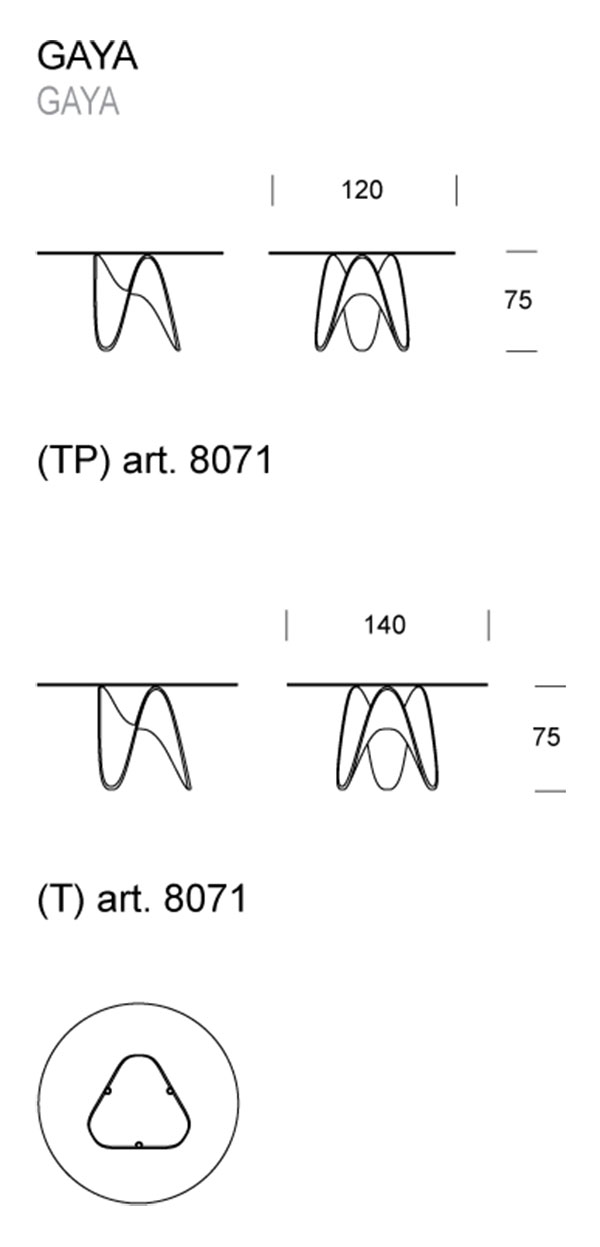 Gaya table Tonin Casa dimensions