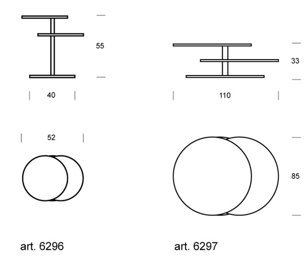 Space Coffee-table Tonin Casa dimensions