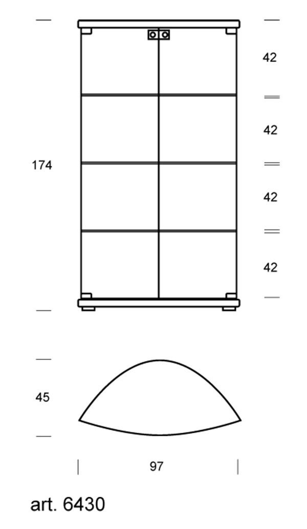 Gracia showcase Tonin Casa dimensions
