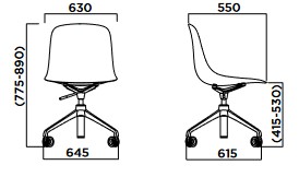 Loop Binuance Infiniti Design chair with wheels sizes
