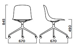 Loop Binuance Infiniti Design chair with wheels sizes