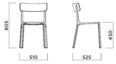 Ruelle Infiniti Design wooden back chair with panel sizes