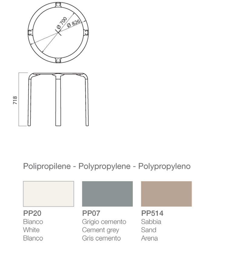 Drop Table Infiniti Design dimensions and colours