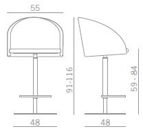 KameoGirevole-Sgabello-Kastel-dimensioni
