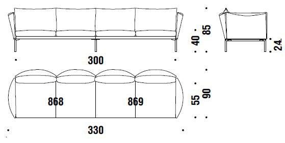 sofa-GentryExtraLight-Moroso-dimensions