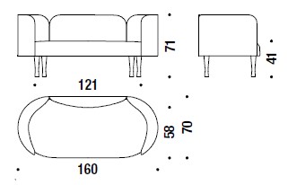 Josephine-sofa-Moroso-dimensions160