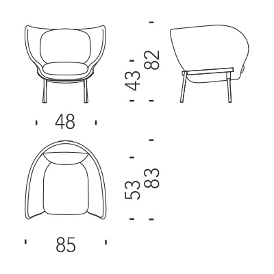 armchair moroso armada dimensions