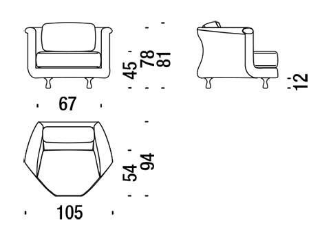armchair moroso big mama dimensions