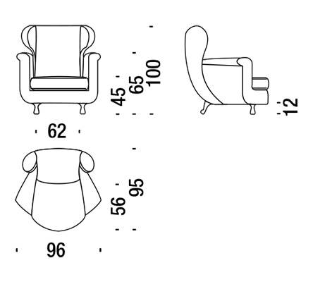 armchair moroso big mama dimensions