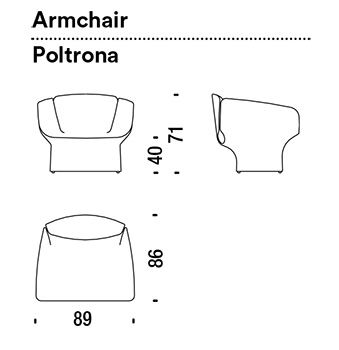 armchair moroso big mama dimensions