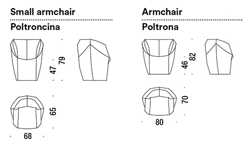 armchair moroso massas dimensions