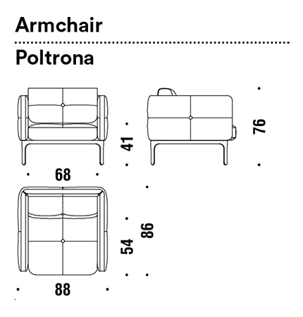 armchair moroso modernista dimensions