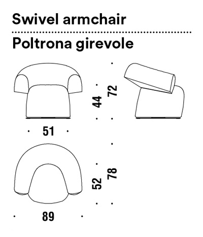 armchair ruff moroso dimensions