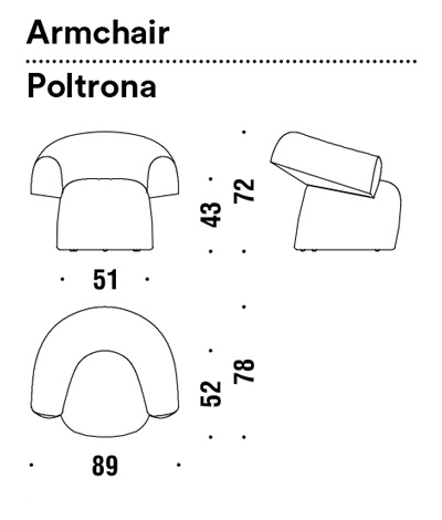 armchair ruff moroso dimensions