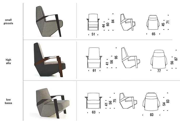 armchair silver lake moroso dimensions