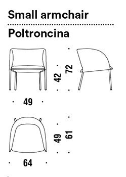 armchair moroso yumi dimensions
